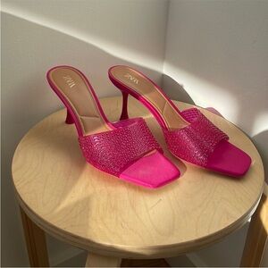 Zara Pink Rhinestone Heels
